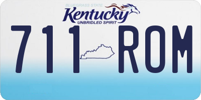 KY license plate 711ROM