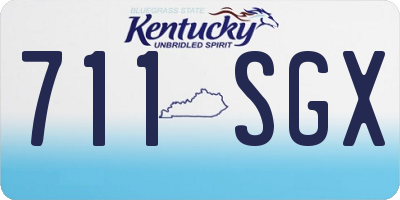 KY license plate 711SGX