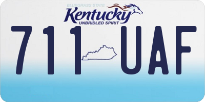 KY license plate 711UAF