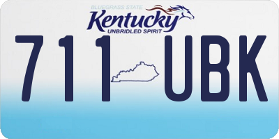 KY license plate 711UBK