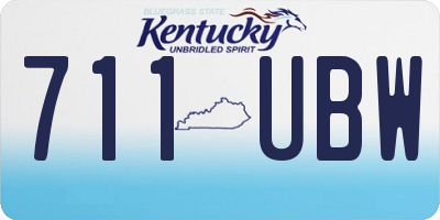 KY license plate 711UBW