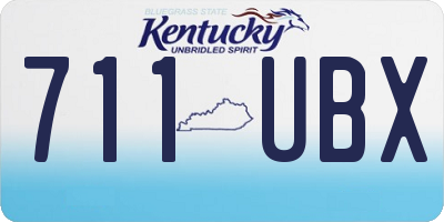 KY license plate 711UBX