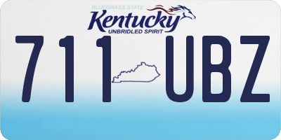 KY license plate 711UBZ