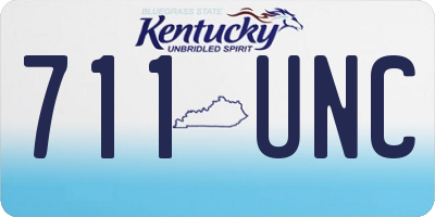KY license plate 711UNC