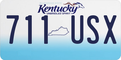 KY license plate 711USX