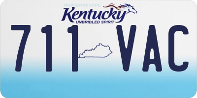 KY license plate 711VAC