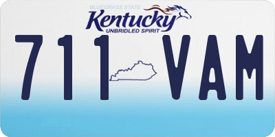 KY license plate 711VAM