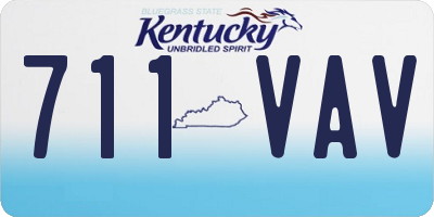 KY license plate 711VAV