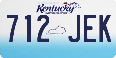 KY license plate 712JEK