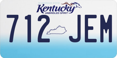 KY license plate 712JEM