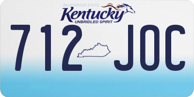 KY license plate 712JOC