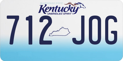 KY license plate 712JOG