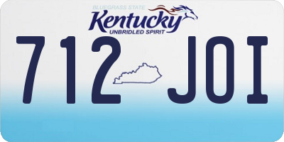 KY license plate 712JOI