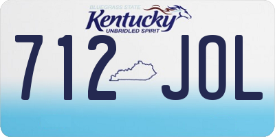 KY license plate 712JOL