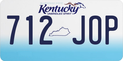 KY license plate 712JOP