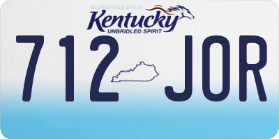 KY license plate 712JOR