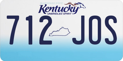 KY license plate 712JOS