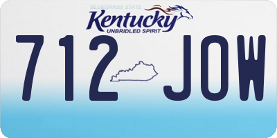 KY license plate 712JOW