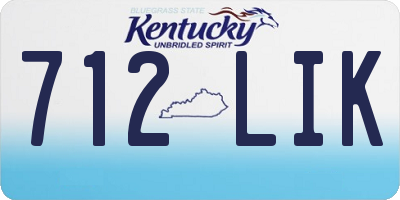 KY license plate 712LIK