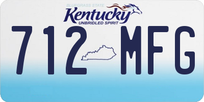 KY license plate 712MFG