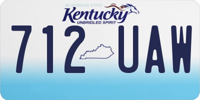 KY license plate 712UAW