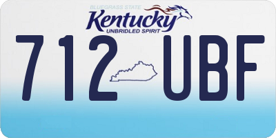 KY license plate 712UBF