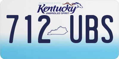 KY license plate 712UBS