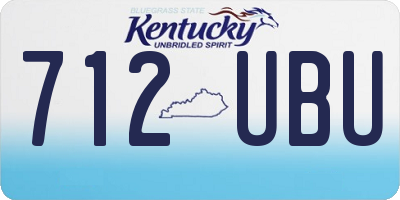 KY license plate 712UBU