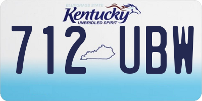 KY license plate 712UBW