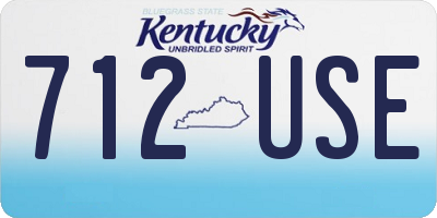 KY license plate 712USE