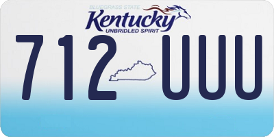 KY license plate 712UUU