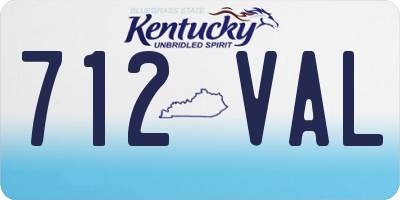 KY license plate 712VAL