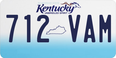 KY license plate 712VAM