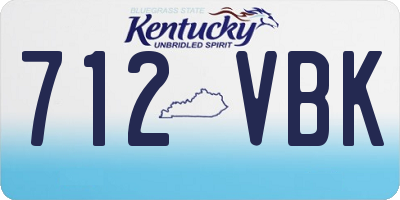 KY license plate 712VBK