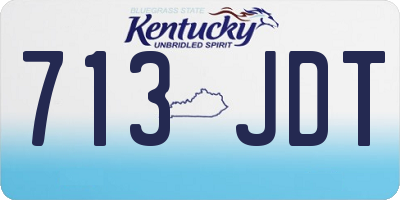 KY license plate 713JDT