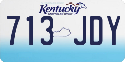 KY license plate 713JDY