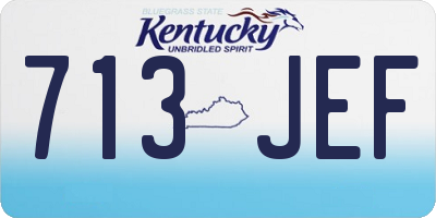 KY license plate 713JEF