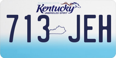 KY license plate 713JEH