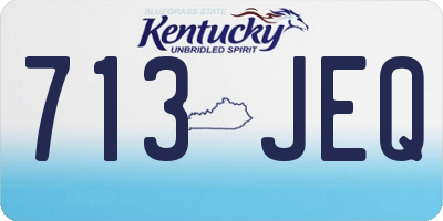 KY license plate 713JEQ