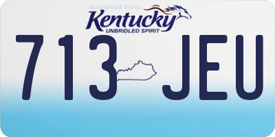 KY license plate 713JEU