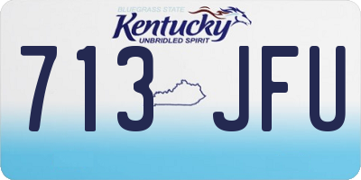 KY license plate 713JFU