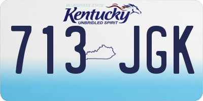 KY license plate 713JGK