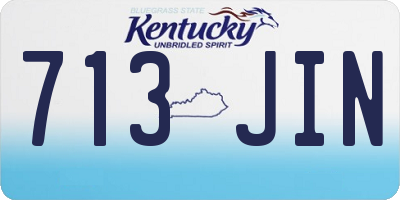 KY license plate 713JIN