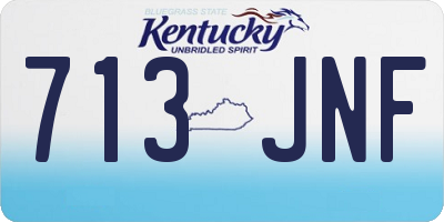 KY license plate 713JNF