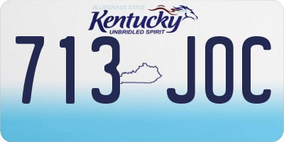 KY license plate 713JOC