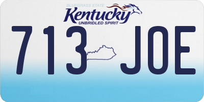 KY license plate 713JOE