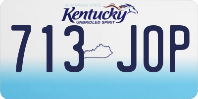 KY license plate 713JOP
