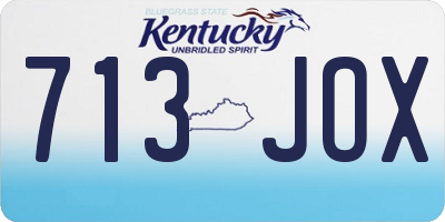 KY license plate 713JOX