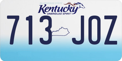 KY license plate 713JOZ