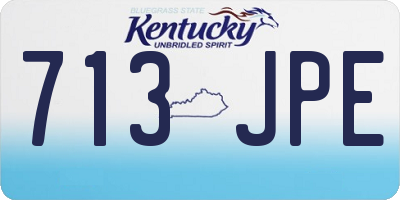 KY license plate 713JPE
